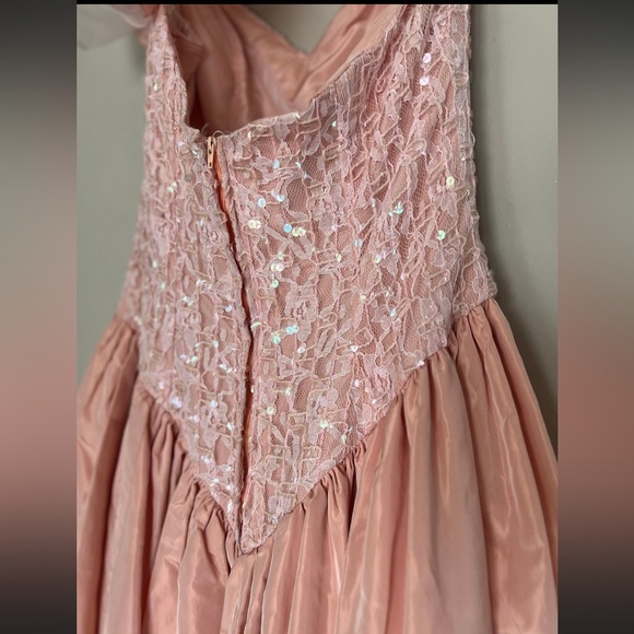 80s vintage prom dress 1980s women’s true vtg extra small Loralie sequins pastel - Picture 4 of 8